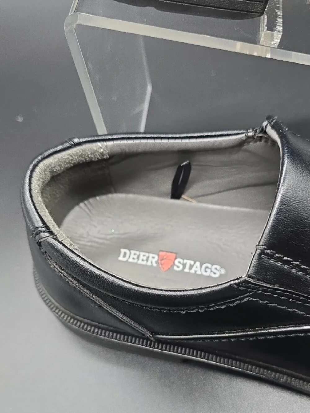 Deer Stag | Big Boys | Black | Slip-On | Leather | Dress Shoes | Sz 7
